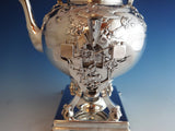 Japanese by Tiffany and Co Sterling Silver Kettle On Stand w/Birds Foliage #0141