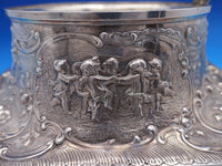 Louis XV Sterling Silver Powder Puff Vanity Base Cupids c1890 Rare Huge (#8376)