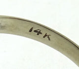 Art Deco 14k White Gold Three Genuine Natural Diamond Filigree Ring (#J3809)