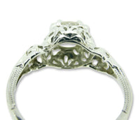 14k White Gold Art Deco .75ct Genuine Natural Diamond Filigree Ring (#J4432)