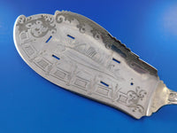 Dew Drop by Shiebler Sterling Silver Fish Server Brite-Cut Fish and Seaweed 12"