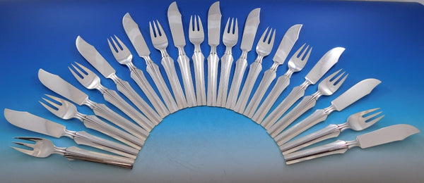 Elsinore by Georg Jensen Sterling Silver Flatware Individual Fish Set 22 pieces