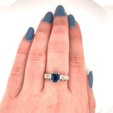 14k Yellow Gold 1.52 Carat Genuine Natural Sapphire and Diamond Ring (#J5570)