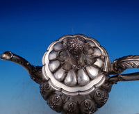 Edward Barnard English Georgian Sterling Silver Tea Set 4pc 3-D Gourds (#7502)