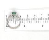 18k White Gold 2.23 Carat Genuine Natural Emerald Diamond Ring Size 6.5 (#J7011)