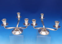 Fisher Sterling Silver Candlestick Pair #C36 Three-Light 6" x 8 1/2" (#8074)