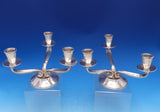 Fisher Sterling Silver Candlestick Pair #C36 Three-Light 6" x 8 1/2" (#8074)