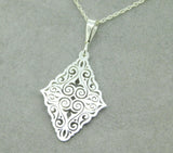 935 Argentium Sterling Diamond Shaped Pendant (#J4413)
