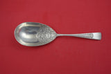 Pattern Unknown By Gorham Sterling Berry Spoon hand chased deep cut flowers 9"