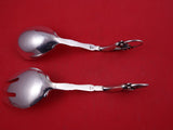 Ornamental #141 By Georg Jensen Sterling Silver Salad Serving Set 8 1/4"