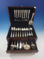 Repousse by Kirk Sterling Silver Flatware Set For 8 Service 54 Pieces