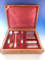 1810 Italian 800 Silver Flatware Set for 12 Service 77 pieces fitted box Dinner