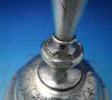 Austrian .800 Silver Candlestick Pair Hand Engraved Flowers Rococo Design #5392
