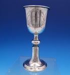 Danish .830 Silver Cup / Goblet w/ Engraved Crest Scrollwork 6" x 2 3/4" (#7613)