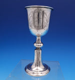Danish .830 Silver Cup / Goblet w/ Engraved Crest Scrollwork 6" x 2 3/4" (#7613)