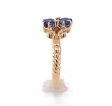 Victorian 10k Yellow Gold Ring with Two Genuine Natural Sapphires (#J6393)