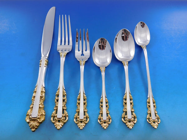 Golden Medici by Gorham Sterling Silver Flatware Set for 8 Service 50 pcs Dinner