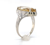 10k Gold Filigree Ring with Marquise 4.51 Carat Genuine Natural Citrine (#J6410)