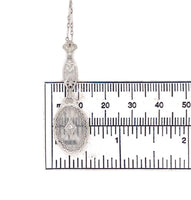 10k Gold Filigree Genuine Natural Rock Crystal Diamond Pendant w/Chain (#J6501)