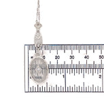 10k Gold Filigree Genuine Natural Rock Crystal Diamond Pendant w/Chain (#J6501)