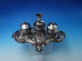 Coin Silver Double Inkwell with Bust of Women & Acanthus Leaves c. 1840 (#6177)
