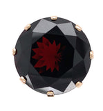 14k Yellow Gold Ring with a Huge 27 Carat Round Genuine Natural Garnet (#J6557)