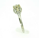 Art Deco 18k White Gold Filigree Genuine Natural Diamond Ring .37ct  (#J741)