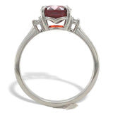 Platinum 2.34 Carat Genuine Natural Spessartine Garnet and Diamond Ring (#J7616)