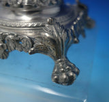 FDG .833 Silver Candlestick Pair Applied Flowers Ball Lion Feet c.1850 (#5522)