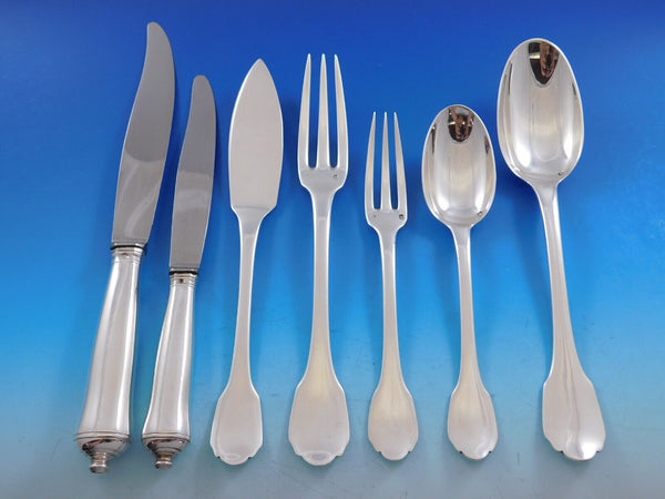 Colbert Coligny Puiforcat French Sterling Silver Flatware Set Service 56 pcs Dn