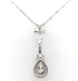 18k Gold 1.09 Carat Pear Cut Genuine Natural Diamond Pendant w/GIA Report #J7028
