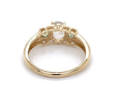 10k Yellow Gold 1.06ct Genuine Natural Moonstone and Green Sapphire Ring #J6462