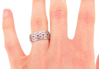 14k White Gold Laser Cut Band with Yellow Gold (#J3922)
