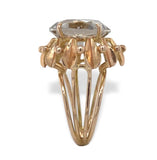 Mid-Century Modern 14k Rose Gold Genuine Natural Smoky Quartz Ring (#J7095)