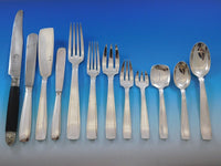 Art Deco Puiforcat French 950 Sterling Silver Flatware Set Dinner Service 125 pc