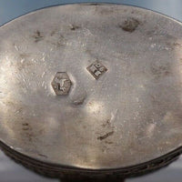 Dutch .833 Silver Box with Band of Stamped Design 1 5/8" x 1 3/8" (#6693)