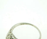 Art Deco 18K White Gold Filigree .35ct Genuine Natural Diamond Ring (#J4492)