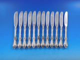Royal Rose by Wallace Sterling Silver Butter Spreader HH Modern Set 12 pcs