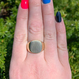 10k Yellow Gold Men's Blank Signet RIng with Brushed Finish Size 7.5 (#J6639)