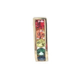 14k Yellow Gold Genuine Natural Rainbow Sapphire Stud Earrings 1.05ct TW #J6680