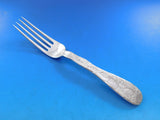 Lap Over Acid Etched by Tiffany Sterling Silver Dinner Fork Rhododendron 7 7/8