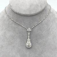 18k Gold 1.09 Carat Pear Cut Genuine Natural Diamond Pendant w/GIA Report #J7028