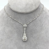 18k Gold 1.09 Carat Pear Cut Genuine Natural Diamond Pendant w/GIA Report #J7028