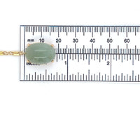 14k Yellow Gold Jadeite Jade Pendant with Bar Link Chain Jewelry (#J6223)