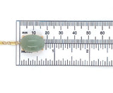 14k Yellow Gold Jadeite Jade Pendant with Bar Link Chain Jewelry (#J6223)