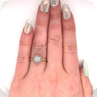 14k Yellow Gold Art Deco 1/3ct Genuine Natural Diamond Ring (#J5422)