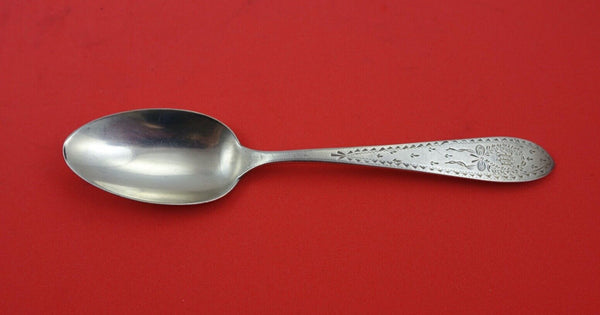 Colonial A Engraved by Whiting Sterling Silver Teaspoon w/ back stamp  6"