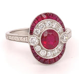 Platinum 1.78ct Genuine Natural Ruby and Diamond Ring Size 6 Jewelry (#J4860)