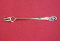 Wood and Hughes Sterling Silver Cocktail Fork w/ leaves & flowers 5 1/4"