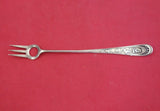 Wood and Hughes Sterling Silver Cocktail Fork w/ leaves & flowers 5 1/4"